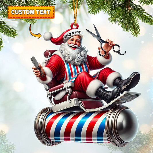 Joycorners Santa Barber Home Decor Christmas Ornament, Personalized Ornament 2D Flat LM2211