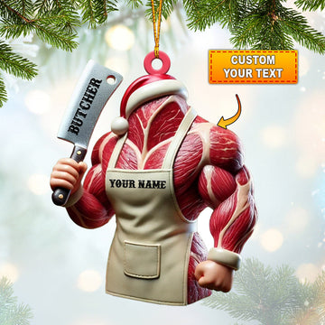 Joycorners Butcher Christmas Ornament, Personalized Ornament 2D Flat LM2211