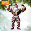 Joycorners Custom Name Work Out Santa Ornament, Gymnastics Christmas Gift 2D Flat LM2211