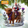 Joycorners Funny Highland Cow Christmas Ornament, Personalized Ornament 2D Flat LM2211