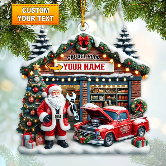 Joycorners Garage Shop Home Decor Christmas Ornament, Personalized Ornament 2D Flat LM2211