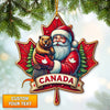 Joycorners Custom Name Ornament, Canada Santa 2D Flat LM2211