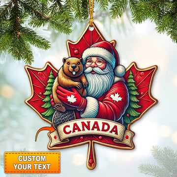 Joycorners Custom Name Ornament, Canada Santa 2D Flat LM2211