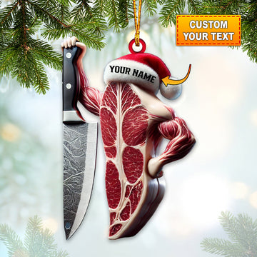 Joycorners Beef Christmas Ornament, Personalized Ornament 2D Flat LM2211