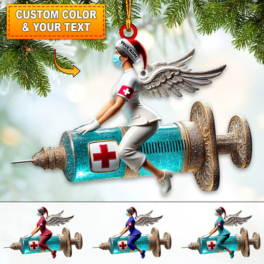 Joycorners Nurse Christmas Home Decor Christmas Ornament, Personalized Ornament 2D Flat LM2211