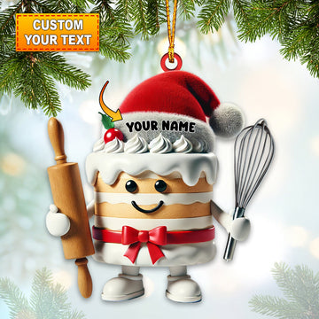 Joycorners Sweet Cream Cake Christmas Ornament, Personalized Ornament 2D Flat LM2211