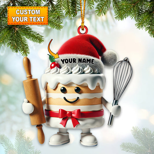 Joycorners Sweet Cream Cake Christmas Ornament, Personalized Ornament 2D Flat LM2211