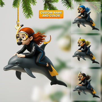 Joycorners Dolphin Trainer Home Decor, Christmas Ornament, Personalized Ornament 19 2D Flat LM2111