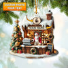 Joycorners Santa Coffee Shop Christmas Ornament, Personalized Ornament 2D Flat LM2211
