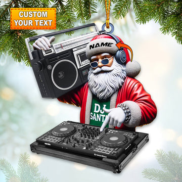 Joycorners Santa DJ Ornament, Personalized Ornament 2D Flat LM2211