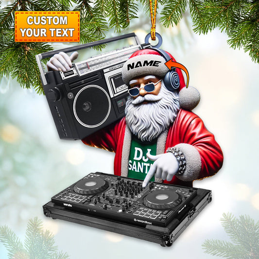 Joycorners Santa DJ Ornament, Personalized Ornament 2D Flat LM2211