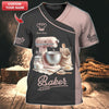 Joycorners Personalized Baker Shirt, Classic Mixer & Utensils with Sweet Bakery Sleeve Detail MT2509