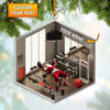 Joycorners Santa Fitness Room Christmas Ornament, Personalized Ornament 2D Flat LM2211