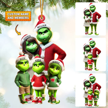 Joycorners ELF Family Christmas Ornament, Personalized Ornament 2D Flat LM2211
