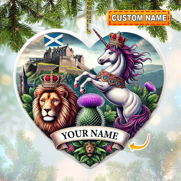 Joycorners Custom Name Scotland Ornament, Christmas Gift for Scotland Lover5 2D Flat LM2111