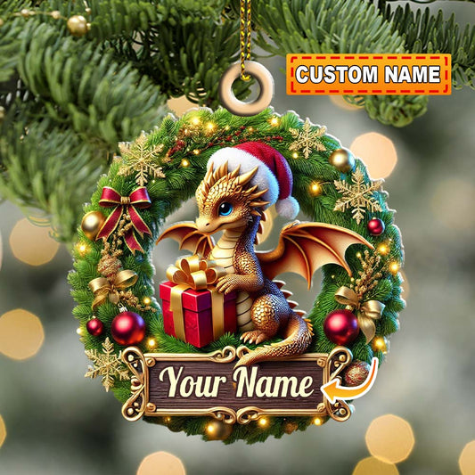 Joycorners Custom Ornament, Small Dragon Ornament, Christmas Decor 2D Flat LM2211