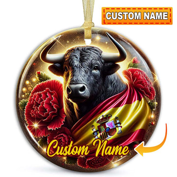 Joycorners Custom Name Spain Ornament, Christmas Gift for Spain Lover 2D Flat LM2211
