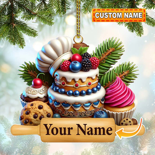 Joycorners Custom Ornament, Sweet Cakes Ornament, Christmas Decor 2D Flat LM2211