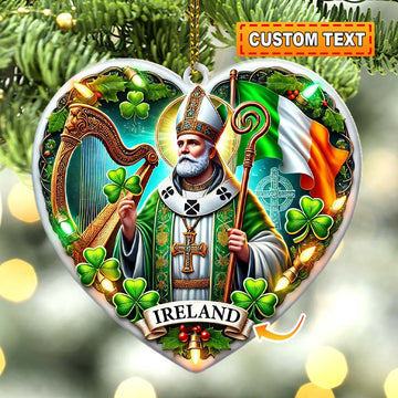 Joycorners Custom Name Ireland Ornament, Christmas Gift for Ireland Lover89 2D Flat LM2111