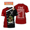 CHEF - Personalized Name 3D Black & Red All Over Printed Shirt