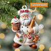 Joycorners Custom Name Ornament, Santa Baker Cup Cake 2D Flat LM2211