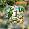 Joycorners Custom Name Brazil Ornament, Christmas Gift for Brazil Lover 2D Flat LM2211