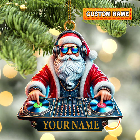 Joycorners Custom Ornament, Santa DJ Ornament, Christmas Decor 2D Flat LM2211