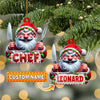 Joycorners Custom Name Chef Ornament, Santa Chef Gift for Cooking Lovers 2D Flat LM2211
