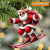 Joycorners Santa Skiing Christmas Ornament, Personalized Ornaments 2D Flat LM2211