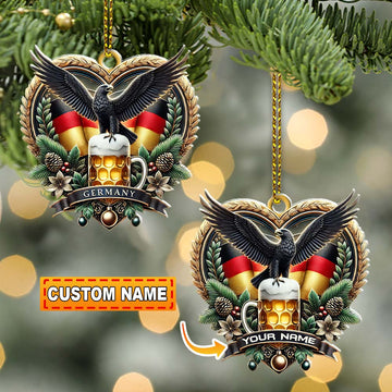 Joycorners Custom Name Germany Ornament, Christmas Gift for Germany Lover 2D Flat LM2211