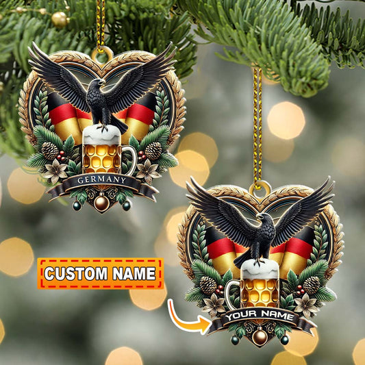 Joycorners Custom Name Germany Ornament, Christmas Gift for Germany Lover 2D Flat LM2211