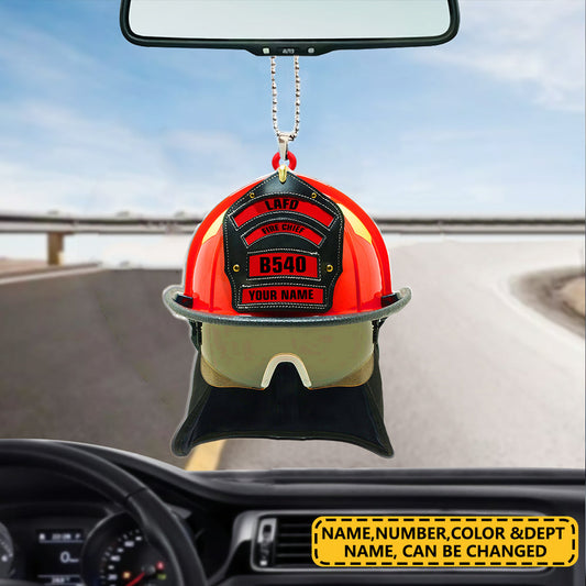 Joycorners Personalized Firefighter Helmet Ornament-Gift For Firefighter 2D Flat LM1611