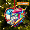 Joycorners Custom Name Ornament, Baker Heart 2D Flat LM2211