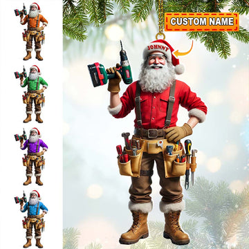 Joycorners Custom Name Handyman Santa Ornament, Handyman Christmas Gift 2D Flat LM2111