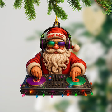 Joycorners Santa DJ Christmas, Home Decor, Christmas Ornament, Personalized Ornament 2D Flat LM2111