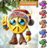 Joycorners Custom Name Hippie Love Ornament,  Christmas Gift Decoration 2D Flat LM2111