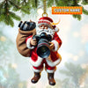 Joycorners Custom Name Photographer Santa Ornament, Photographer Christmas Gift Decoration 2D Flat LM2111