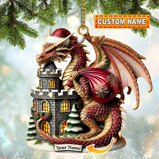 Joycorners Custom Ornament, Dragon Castle Ornament, Christmas Decor 2D Flat LM2211