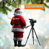 Joycorners Custom Name Santa Photographer Ornament, Santa Christmas Gift 2D Flat LM2111