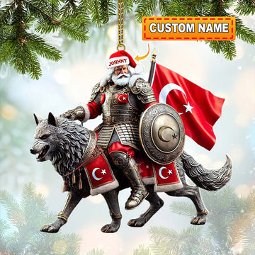 Joycorners Custom Name Turkey Ornament, Turkey Lover Christmas Gift 2D Flat LM2111