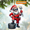 Joycorners Custom Name Mechanic Santa Ornament, Mechanic Christmas Gift5 2D Flat LM2111