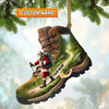 Joycorners Custom Name Santa Hiking Ornament, Hiking Lover Christmas Gift 2D Flat LM2111