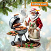 Joycorners Custom Name Santa Grill Ornament, Christmas Gift 2D Flat LM2211