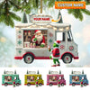 Joycorners Custom Name Santa Ice Cream Truck Ornament, Christmas Gift 2D Flat LM2111