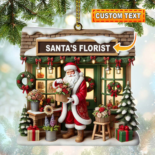 Joycorners Santa's Florist Christmas Ornament, Personalized Ornament 2D Flat LM2211