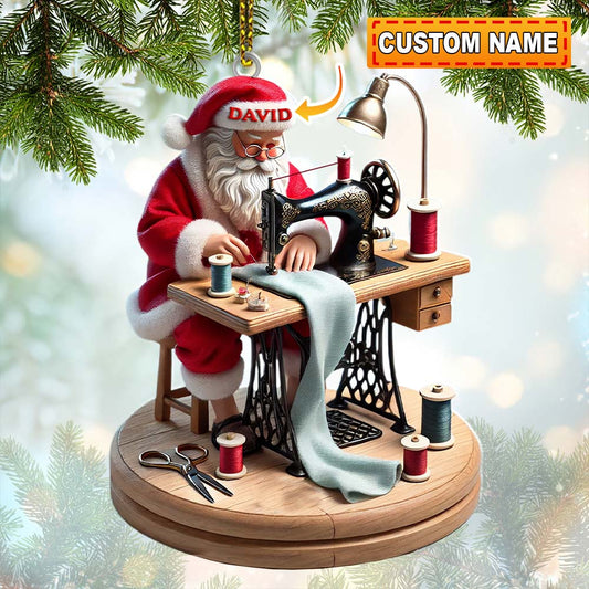 Joycorners Tailor Santa Christmas Ornament, Personalized Ornament 2D Flat LM2211