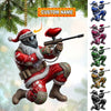 Joycorners Custom Name Paintball Shooting Santa Ornament, Paintball Shooting Christmas Gift 2D Flat LM2111