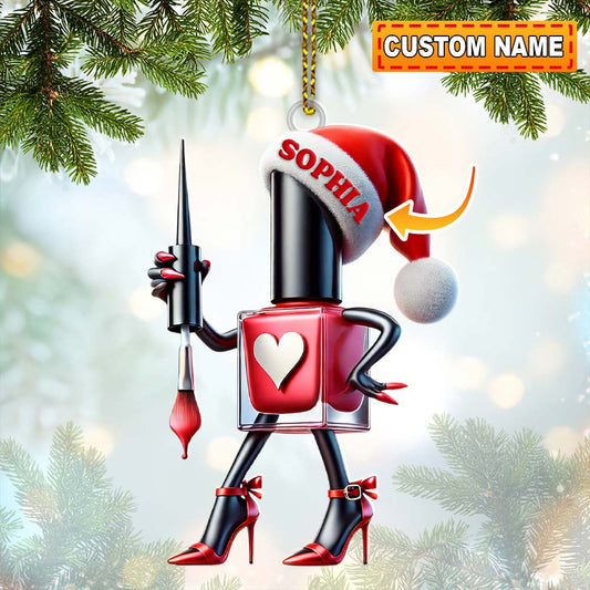 Joycorners Custom Name Nail Salon Ornament, Nail Salon Christmas Decoration 2D Flat LM2211