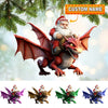 Joycorners Custom Name Santa Dragon Ornament, Christmas Gift for Dragon Lover5 2D Flat LM2111