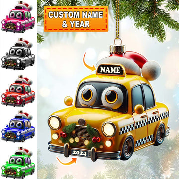 Joycorners Custom Name and Year Christmas Car Ornament, Custom Christmas Gift 2D Flat LM2111